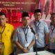 Pasangan balon Wali Kota dan Wali Kota Langsa, Jeffry dan M Haikal, didampingi H Ilham Pangestu, saat memberikan keterangan pers di kantor KIP Kota Langsa, Kamis (29/8).Waspada/Rapian