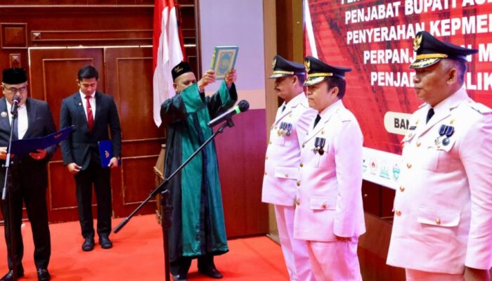 Lantik Tiga Pj Bupati, Gubernur Kembali Ingatkan Kesuksesan PON Dan Pilkada