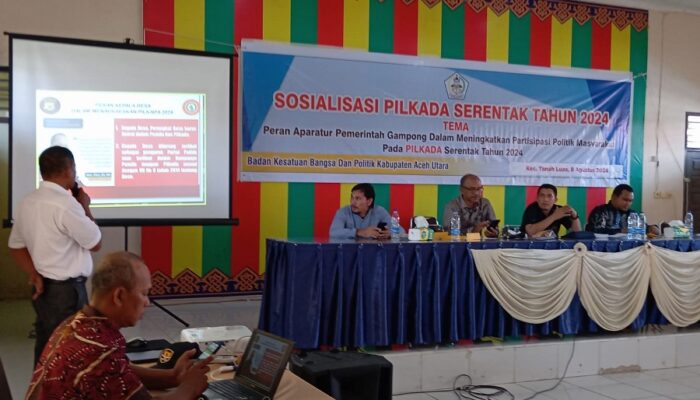 Geusyik Aceh Utara Ikuti Sosialisasi Pilkada 2024
