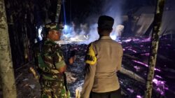 Rumah Fitriani, 32, di Gampong Bantan, Cot Girek, Aceh Utara ludes dilalap api, Jumat (9/8) pukul 02.30. Tiga anaknya meninggal dalam peristiwa tersebut. Waspada/Ist