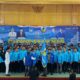 Ketua DPD KNPI Aceh Aulia Rahman, saat melantik Ketua DPD KNPI Kota Langsa, Rizki Maulana dengan kepengurusan DPD KNPI Kota Langsa, periode 2024-2027, di Aula Cakra Donya Langsa, Senin (12/8) malam. Waspada/Munawar