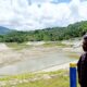 Kondisi Waduk Rajui di kaki gunung Seulawah Dara yang kering, Selasa (13/8) Waspada/Muhammad Riza