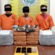 3 tersangka yang gagal mengirim 10 Kg ganja, dimankan di Mapolres Padangsidimpuan. (Waspada/Ist)
