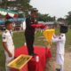 Upacara penurunan Bendera Merah Putih HUT ke-79 Kemerdekaan RI tahun 2024 Kecamatan Talawi di lapangan Labuhanruku. Waspada/Iwan Has