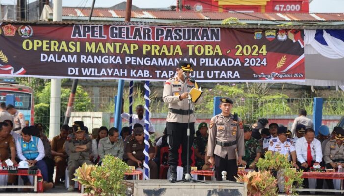 Polres Taput Gelar Pasukan OMP Pam Pilkada Serentak 2024