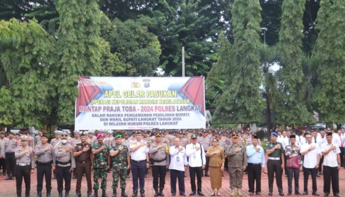 Polres Langkat Apel Pasukan Ops Mantap Praja Toba 2024