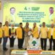 Pasangan Harun-Ichwan Cabup - Cawabup Madina Periode 2024-2029 saat menerima B1KWK partai Golkar. Waspada/Ist