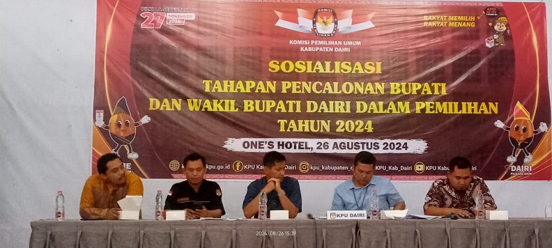 KPU Dairi sosialisasikan Tahapan Pencalonan Gubernur dan Wakil Gubernur, Bupati Dan Wakil Bupati,serta Wali Kota dan Wakil Wali Kota.Waspada/Kartolo Munte
