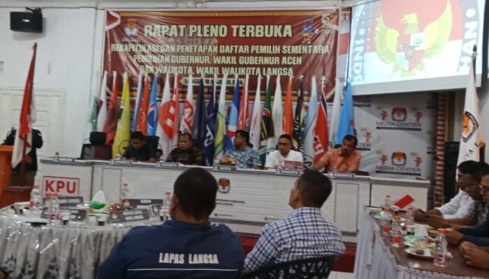 KIP Langsa Rapat Pleno Terbuka DPS, Total Pemilih 128.349