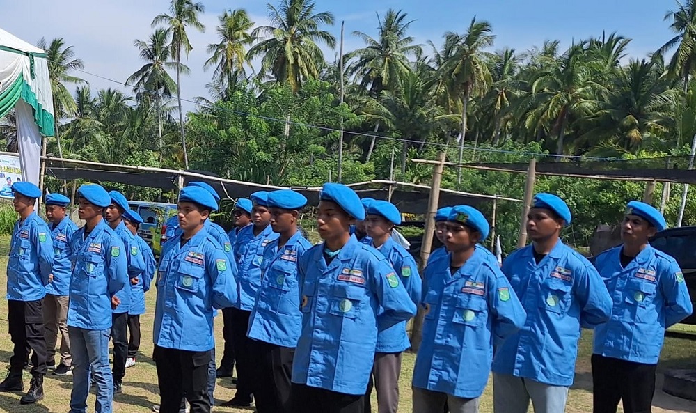 Para Brimas ketika mengikuti Diklatsar Brimas Tahun 2024 di Aceh Timur, Sabtu (20/7) lalu. Waspada/H. Muhammad Ishak