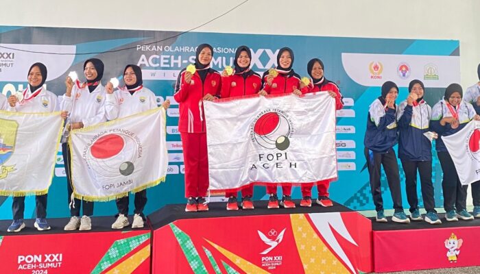 Petanque Aceh Sabet Emas Beregu Putri