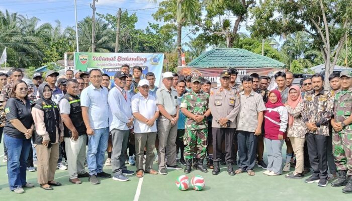 Sambut HUT TNI, Koramil 14/Besitang Gelar Turnamen Bola Voli