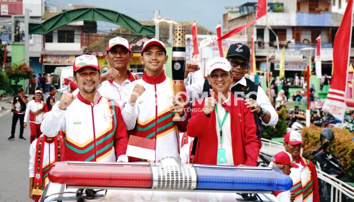 Pj Bupati Agara Sambut Antusias Kirab Api PON XXI Aceh-Sumut