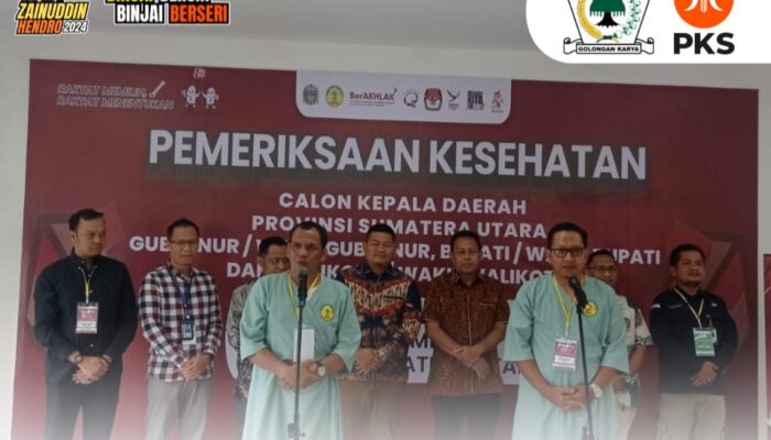 Zainuddin-Hendro Jalani Tes Kesehatan Di RSU Haji Medan