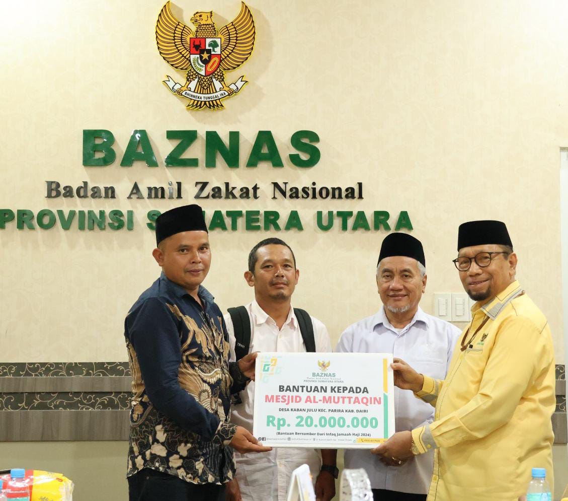 Baznas Salurkan Infak Jamaah Haji Sumut 2024 Untuk 10 Masjid