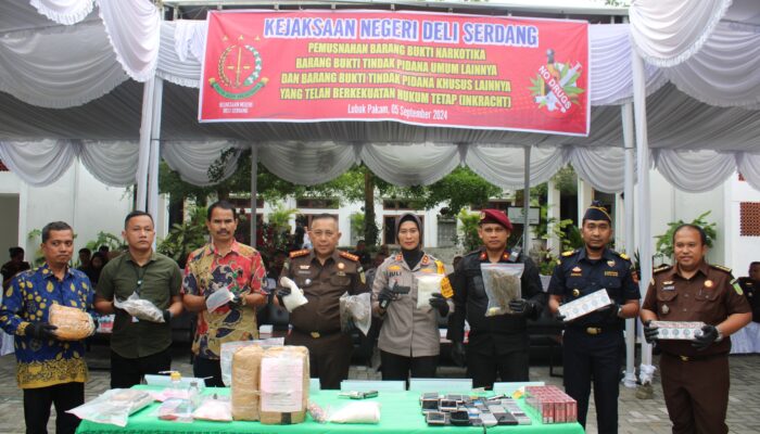 Musnahkan BB 406 Pidana Narkotika, Kejari DS Komit Tuntut Hukuman Mati