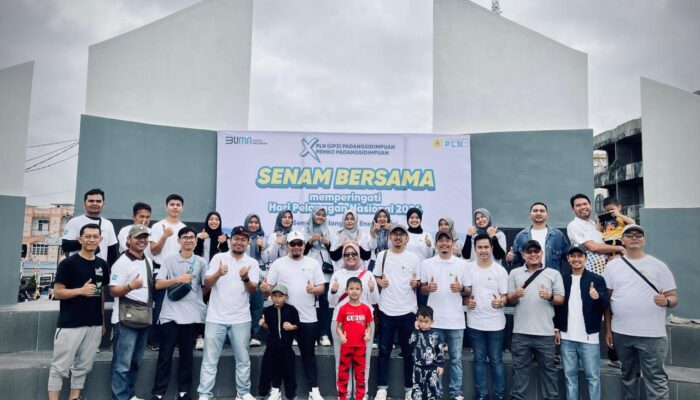 PLN UP3 P.Sidimpuan Berkolaborasi Dengan Pemko Gelar Senam Sehat