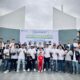 Foto bersama PLN UP3 Padangsidimpuan dengan masyarakat Kota Padangsidimpuan dalam kegiatan senam sehat bersama di Alaman Bolak Padang Nadimpu, Padangsidimpuan, Sumatera Utara.