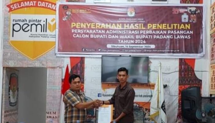 Dua Bapaslon Bupati Dan Wabup Palas Memenuhi Syarat