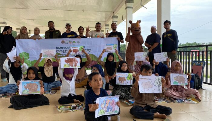 Puluhan Pelajar TK – SMA Meriahkan Lomba Mewarnai Badak Sumatera