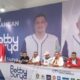 TEMU pers bersama Tim Pemenangan Bobby-Surya, Hinca Panjaitan, di Rumah Pemenangan Bobby-Surya, Jl Balai Kota,Medan, didampingi perwakilan tim pengusung Nezar Djoeli dari Partai Solidaritas Indonesia (PSI) dan Abdul Rahim Siregar dari Partai Keadilan Sejahtera (PKS), Selasa (24/9). Waspada/Partono Budy