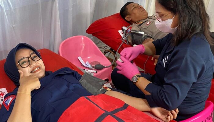 Donor Darah Sambut Peringatan HUT Ke-69 Lantas Bhayangkara