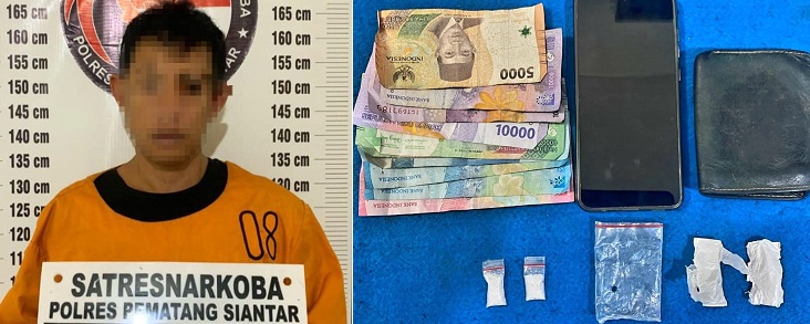 Tim Opsnal Unit 1 Sat Resnarkoba meringkus terduga pelaku seorang residivis, pria J, 39, alias JW di rumahnya di Jl. Bola Kaki, Gg. Langgar, Kel. Banjar, Kec. Siantar Barat, Sabtu (7/9) pukul 07:00, karena memiliki narkotika jenis sabu-sabu dan menyita barang bukti sabu dan uang penjualan sabu darinya.(Waspada-Ist).