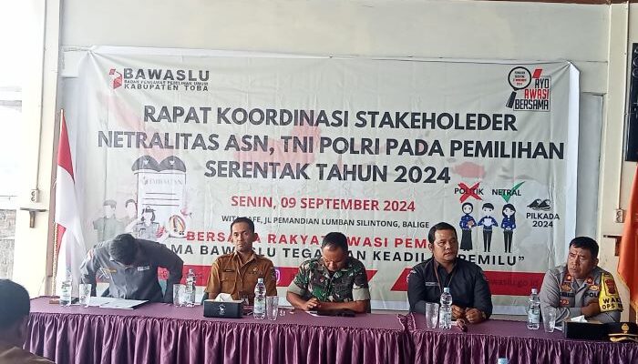 Bawaslu Toba Gelar Rakor Netralitas ASN Jelang Pilkada Serentak 2024