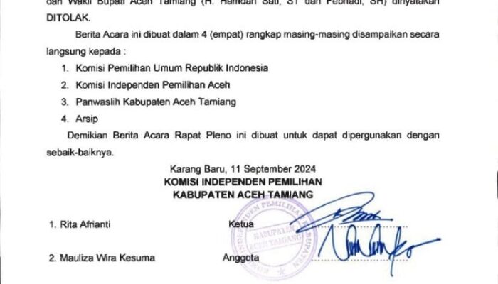 KIP Aceh Tamiang Tolak Bacalon Hamdan Sati – Febriadi   