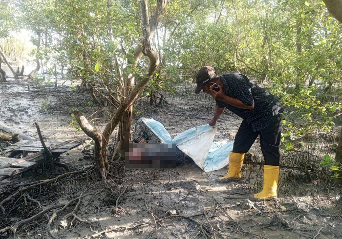 Misran nelayan Pekan Sialang Buah ditemukan tewas di bibir pantai Bogak Besar. Waspada/ist