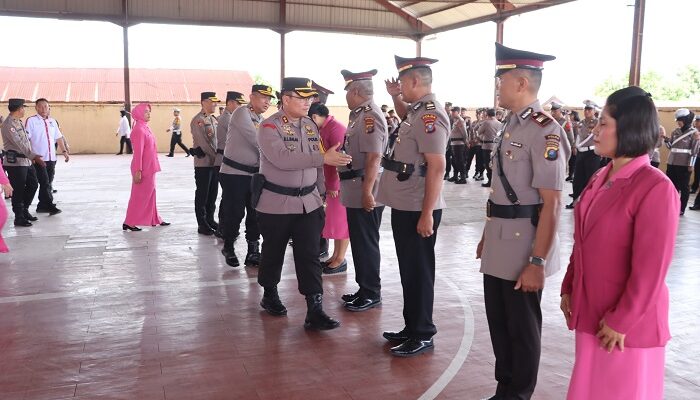 Polres L.Batu Sertijab Kabag Logistik, Kasat Intelkam, Kapolsek Marbau