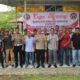 Kapolres Sergai AKBP Jhon Sitepu didampingi para PJU bersama sejumlah wartawan yang bertugas di unit Polres Sergai usai coffe morning, Sabtu (21/9) di di Lapangan Tembak Tantya Sudhirajati Mapolres di Sei Rampah. (Waspada/Ist)