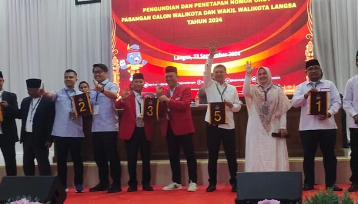 Lima Calon Wali Kota/Wakil Wali Kota Langsa Undi Nomor Urut