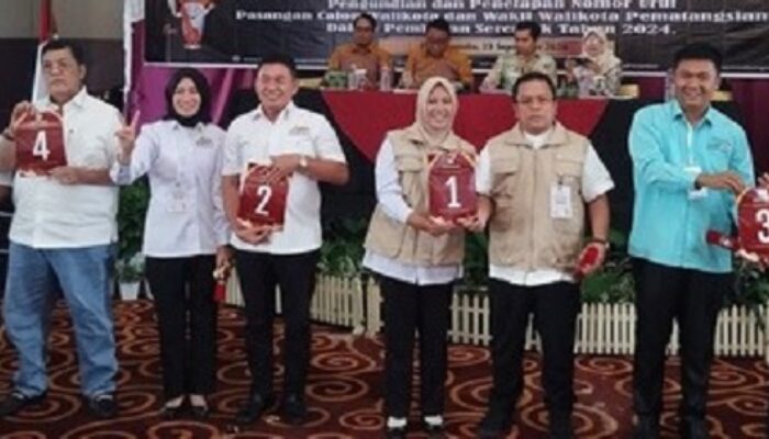 KPU P.Siantar Undi Nomor Urut Paslon Pilkada