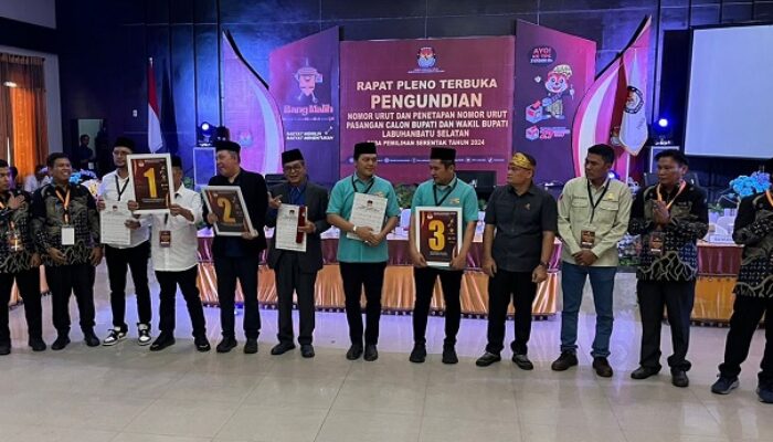 Nomor Urut Paslon Bupati-Wabup Labusel Diundi, Fersyah 1, Bergaul 2, Arisaza 3