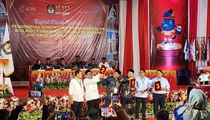 KIP Sabang Undi Nomor Urut Paslon Wali Kota Dan Wakil