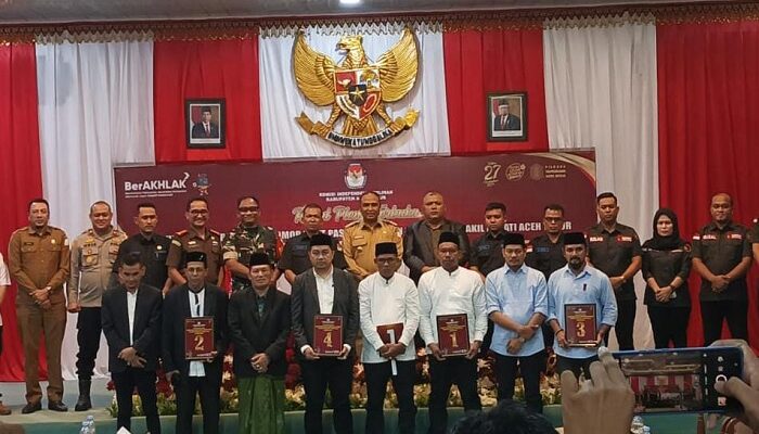 KIP Aceh Timur Tetapkan Nomor Urut Paslon, SAH 1, Rahmad 2, Azan 3 Dan Meusaneut 4