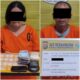 Wanita bandar narkotika dan pria juru parkir bersama barang bukti narkotika di Mapolres Padangsidimpuan. (Waspada/Ist)