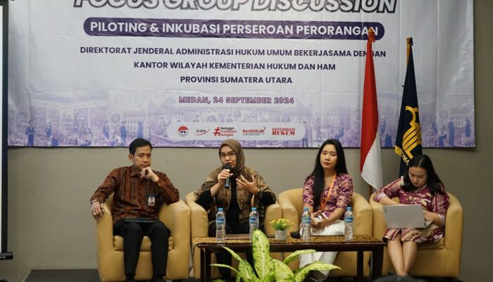 Kanwil Kemenkumham Sumut Gelar FGD Piloting Dan Inkubasi Perseroan Perorangan
