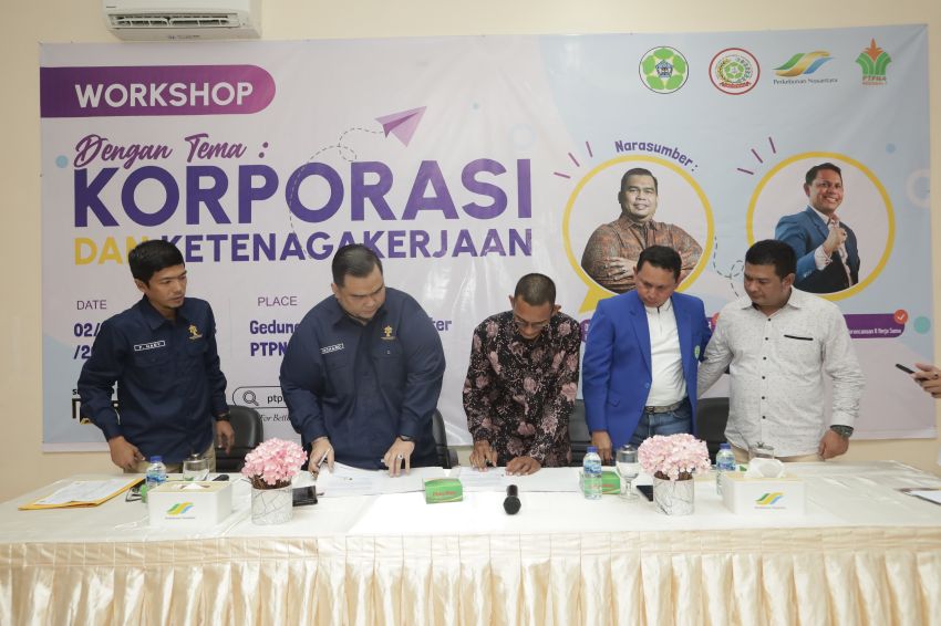 PENANDATANGANAN Implementation Agreement antara PTPN IV Regional 1 dan Universitas Samudera. Waspada/ist