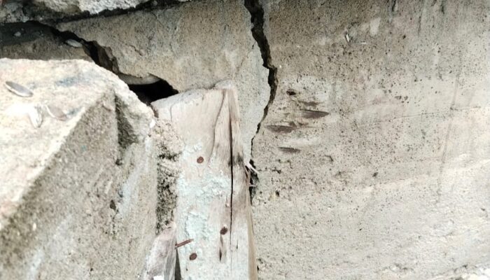 Baru Rampung, Talud Di Puskesmas Kuta Tinggi Sudah Retak
