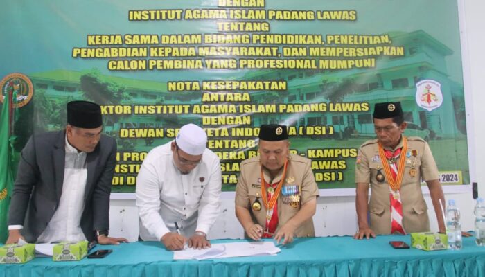IAI Padang Lawas Teken MoU Pembinaan Kepramukaan