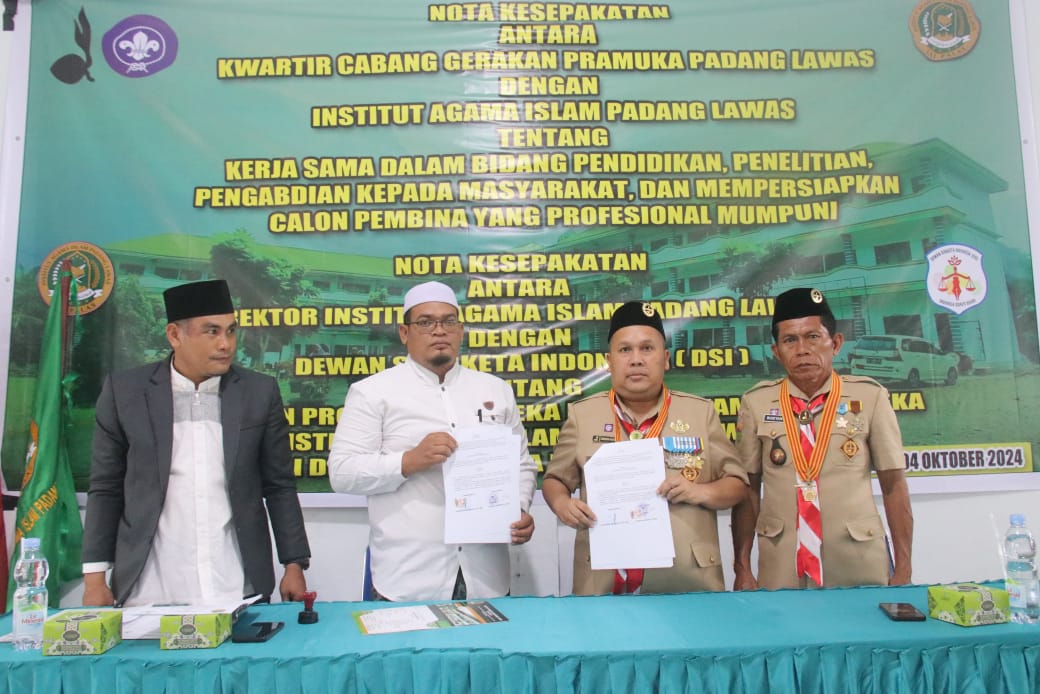 IAI Padang Lawas Teken MoU Pembinaan Kepramukaan