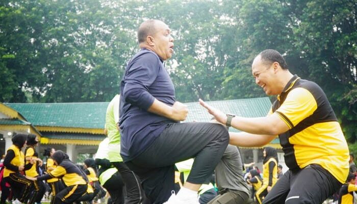 Pj Bupati Langkat Bersama Wakapolda Meriahkan Power Fit Party Di Stabat