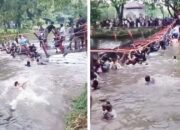 Jembatan Cadika Medan Ambruk, Puluhan Pengunjung Tercebur Ke Danau