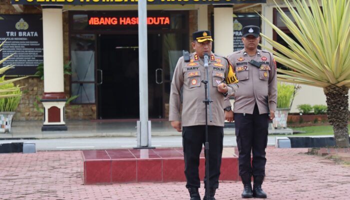 Kapolres Humbahas Pimpin Apel Kesiapan Pengamanan VVIP Presiden