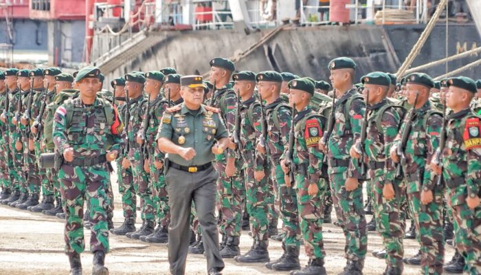 Pangdam IM Sambut Kepulangan 450 Prajurit Yonif 111/Karma Bhakti Dari Papua