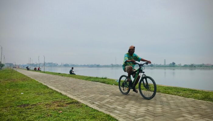 Pembangunan Jogging Track Sekeliling Kolam Retensi Martubung Selesai