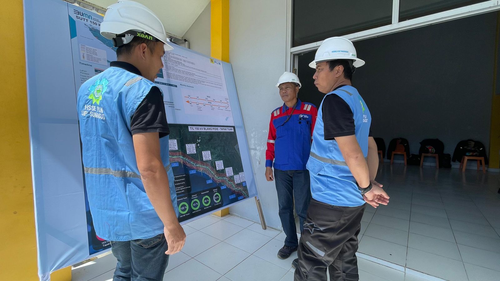 GM PLN UIP SBU Hening Kyat Pamungkas saat melakukan Site Survey Pekerjaan Pembangunan T/L 150 kV Blang Pidie - Tapak Tuan, Aceh.