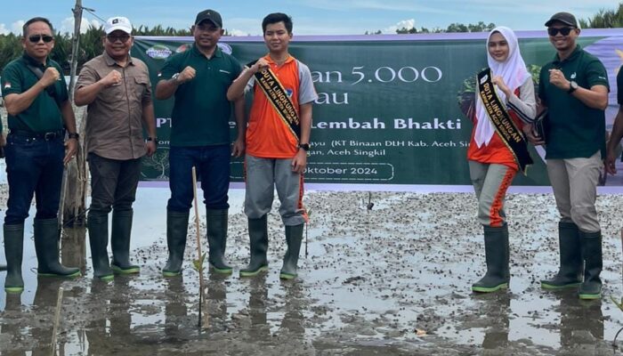 PT PLB Ajak Siswa Tanam Mangrove Di Aceh Singkil